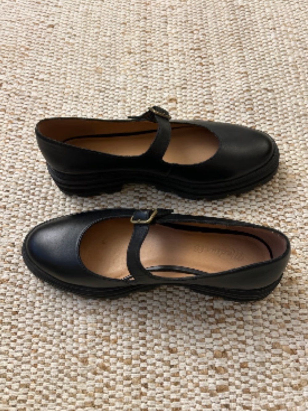 Madewell Black Leather Mary Jane Flats with Buckle - Picture 2 of 2